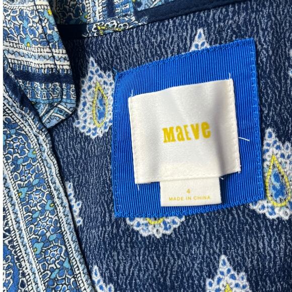 Maeve Anthropologie Eclipsed wrap dress paisley print sleeveless pockets size 4 - Picture 6 of 6